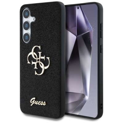 Husa pentru Samsung Galaxy S25 - Guess Glitter Script Big 4G Logo (GUHCS25SHG4SGK) - Black foto