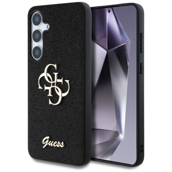 Husa pentru Samsung Galaxy S25 - Guess Glitter Script Big 4G Logo (GUHCS25SHG4SGK) - Black