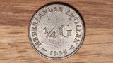 Cumpara ieftin Antilele Olandeze - moneda de argint - 1/4 gulden 1956 - an rar greu de gasit, America Centrala si de Sud