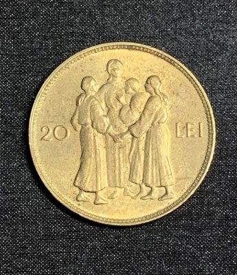 Moneda 20 lei 1930 horă fără semn monetărie foto