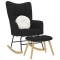 Gossi scaun balansoar cu taburet, negru, material textil