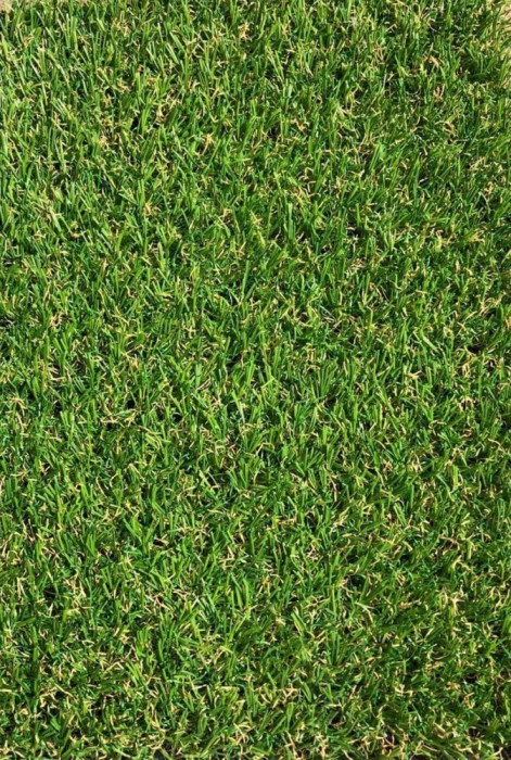 Gazon Artificial Jakarta, Inaltime Fir 20 mm, Latime 1m, Marime 100 x 100 cm, Verde cu Insertii Fire Iarba Uscata, Polipropilena, Antialergic, Curte,