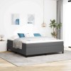 VidaXL Pat Box Spring cu saltea - gri deschis, Super King Size, din catifea