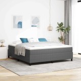 VidaXL Pat Box Spring cu saltea - gri deschis, Super King Size, din catifea
