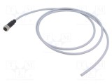 Conector M12 mamă 5 pini drept cu cablu 1,5m HARTING PVC Cod A DeviceNet/CANopen