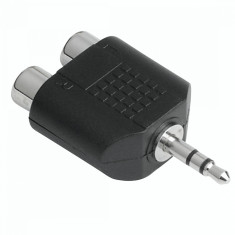 Adaptor audio priza Hama 122376 jack 3.5mm - 2 x RCA Negru foto