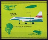 Cumpara ieftin ✅ ( C28 ) Chad 1973 " Avionul Concorde " EROARE MARE ! colita neperforata/nedantelata Mi. 684 , bloc 61 , MNH ( dantelat in cota de 14&euro; )