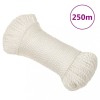 VidaXL Fr&acirc;nghie de lucru, Alb, 8 mm, 250 m, polipropilenă
