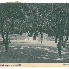 3781 - GHERLA, Cluj, Park, Romania - old postcard - used - 1922