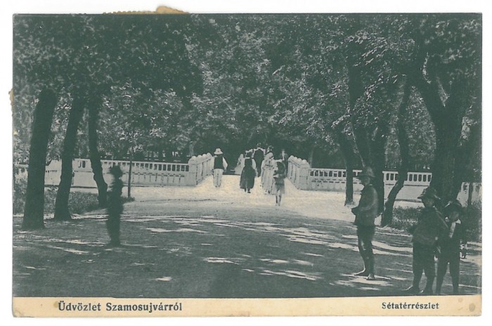 3781 - GHERLA, Cluj, Park, Romania - old postcard - used - 1922