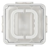 Cutie depozitare mancare pentru frigider cu capac etans si 3 compartimente detasabile, Pufo, 35 x 25 cm
