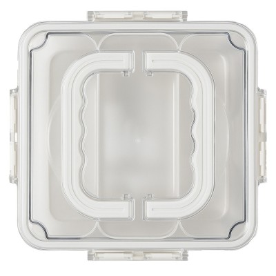 Cutie depozitare mancare pentru frigider cu capac etans si 3 compartimente detasabile, Pufo, 24 x 24 cm foto