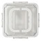 Cutie depozitare mancare pentru frigider cu capac etans si 3 compartimente detasabile, Pufo, 24 x 24 cm