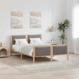 vidaXL Cadru de pat cu headboard Gri taupe 150 x 200 cm țesătură 3394261