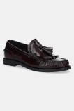 Gant mocasini de piele Gracelyn culoarea bordo, cu toc plat, 31571062