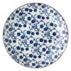 Farfurie Portelan Alb-Albastru, Model Flori, 19cm, Desert/Salata/Fel Principal