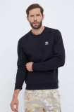Adidas Originals bluză Trefoil Essentials Crewneck bărbați, culoarea negru, cu imprimeu IM4532