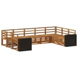 vidaXL Set canapea sectională 9 pcs natural Lemn Solid de Acacia 3384840