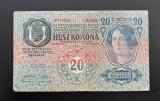20 Coroane 2 ian. 1913 Austro-Ungaria, VF, stampila Romania (Transilvania)