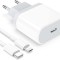 Incarcator iPhone, Vigeer, Compatibil 14/13/13 Mini/13 Pro/13 Pro Max/12/11/XS/XR/X/8, USB C, 20 W, Alb