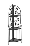 Cumpara ieftin Raft pardoseala de colt 3 polite fier negru 35 x 49 x 125 cm