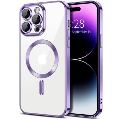 Husa pentru iPhone 14 Pro Max - Techsuit Luxury Crystal MagSafe - Light Purple foto