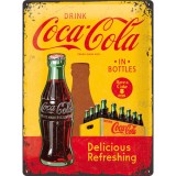 Placa metalica - Coca Cola - In Bottles Yellow - 30x40 cm, Nostalgic Art Merchandising
