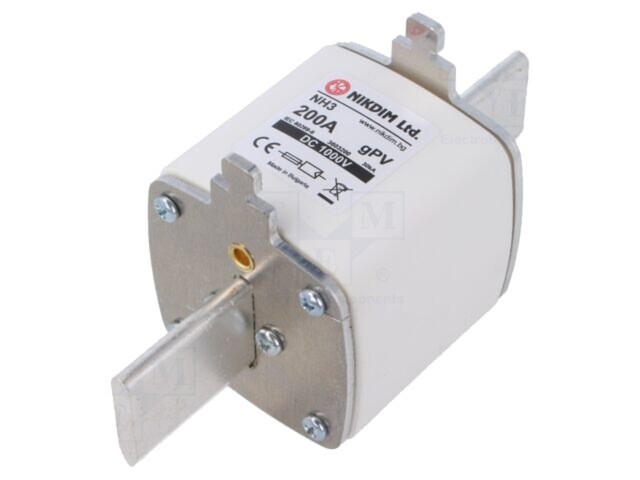 Siguranță industrială NIKDIM LTD 200A 1kV DC NH2 gPV