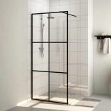 VidaXL Paravan de duș walk-in negru 90x195 cm sticlă ESG transparentă