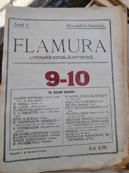 Flamura - Literara Sociala Artistica - Anul I Nr. 9-10 - Decembrie-Ianuarie