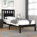 VidaXL Cadru de pat Small Single, negru, 75x190 cm lemn masiv de pin