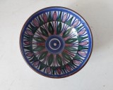 Bol ceramic vintage (anii 60-70) facut manual, Germania Mid Century, pictat manual decor abstract, 12cm diametru x 5cm inaltime