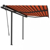 Cumpara ieftin Copertina retractabila automat, stalpi, portocaliu&amp;maro 3x2,5 m