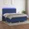 vidaXL Pat cu arcuri, saltea și LED, albastru, 180x200 cm, textil 3135299