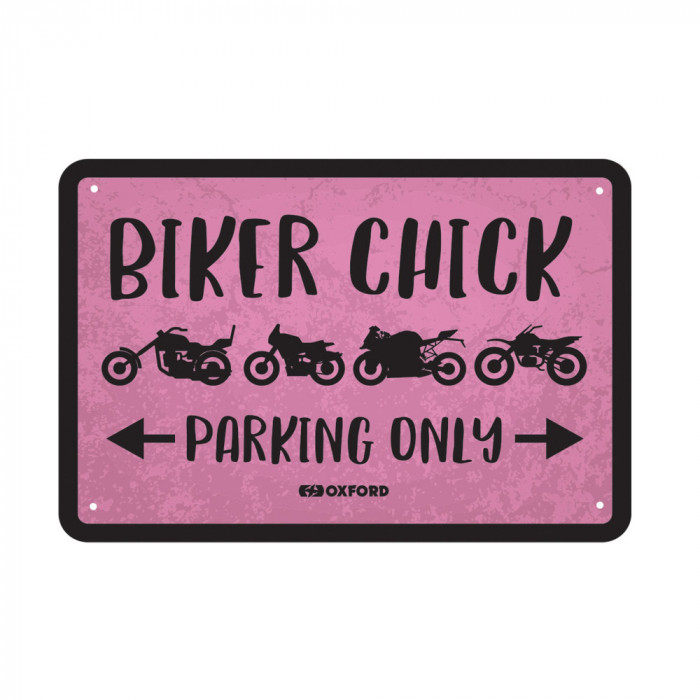 Placa Metalica Oxford Garage Biker Chick