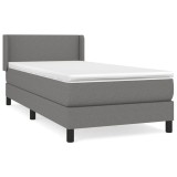 Cumpara ieftin Pat box spring cu saltea, gri inchis, 80x200 cm, textil