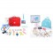 Trusa medicala de jucarie, set cu accesorii din lemn, plastic si metal, jucarie interactiva de rol pentru copii