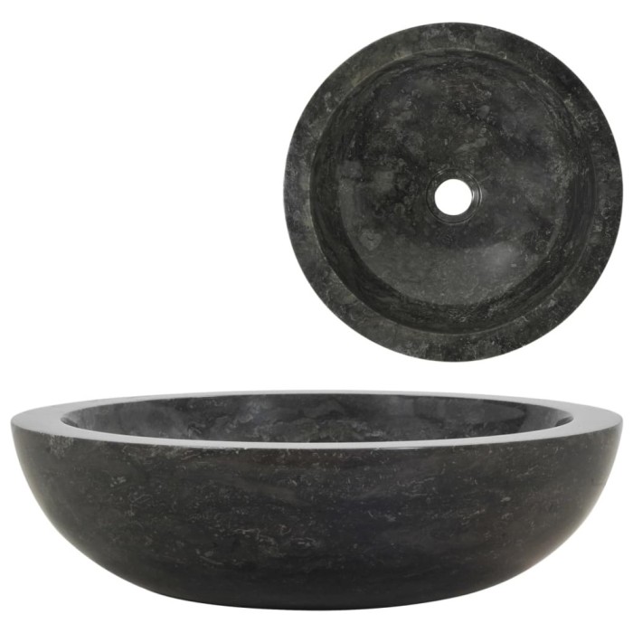 Gossi chiuveta, negru, 40 x 12 cm, marmura