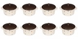 Set boluri supa, 8 piese, 650 ml, Ceramica, Bej print