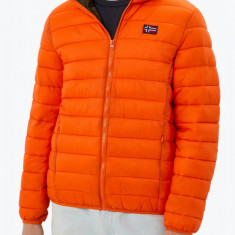 Jacheta barbati cu gluga si 2 buzunare exterioare portocaliu, 2XL