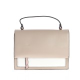 Geanta eleganta bej cu detalii contrastante