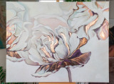 Tablou abstract cu flori Picturi de vanzare Tablouri de vanzare 120x80cm, Peisaje, Ulei