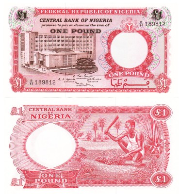 Nigeria 1 Pound 1965 P-8 UNC foto
