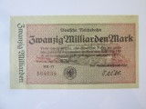 Germania 20 Miliarde Mark 1923 aUNC Berlin-Caile ferate germane de stat