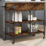 Gossi carucior de bucatarie stejar fumuriu 105x42x95cm lemn prelucrat