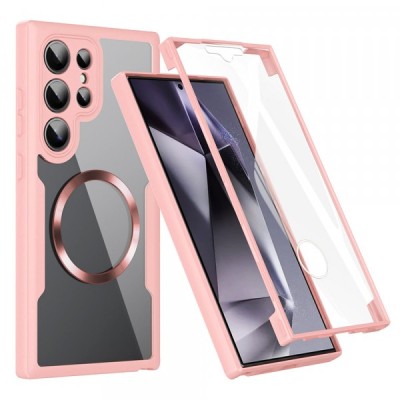 Husa MagSafe pentru Samsung Galaxy S24 Ultra S928, Techsuit, ColorVerse 360, Roz foto
