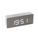 Ceas cu statie meteo si oglinda cu LED, 14.5 x 4 x 8 cm