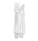 Set de 100 tacamuri reutilizabile, furculita, cutit si servetel, Gimihome
