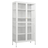 Vitrina, alb, 90x40x180 cm, otel si sticla securizata