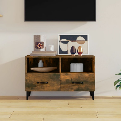 Comoda TV, stejar fumuriu, 80x36x50 cm, lemn prelucrat GartenMobel Dekor foto